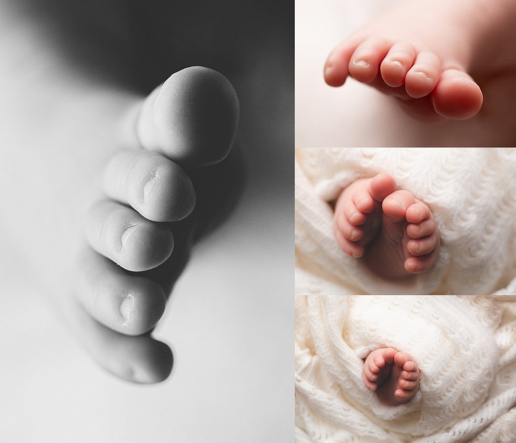 close-up of funy baby toes